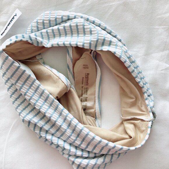 Old Navy bikini bottoms MED blue stripe high rise & high cut New with tags! - Picture 7 of 9